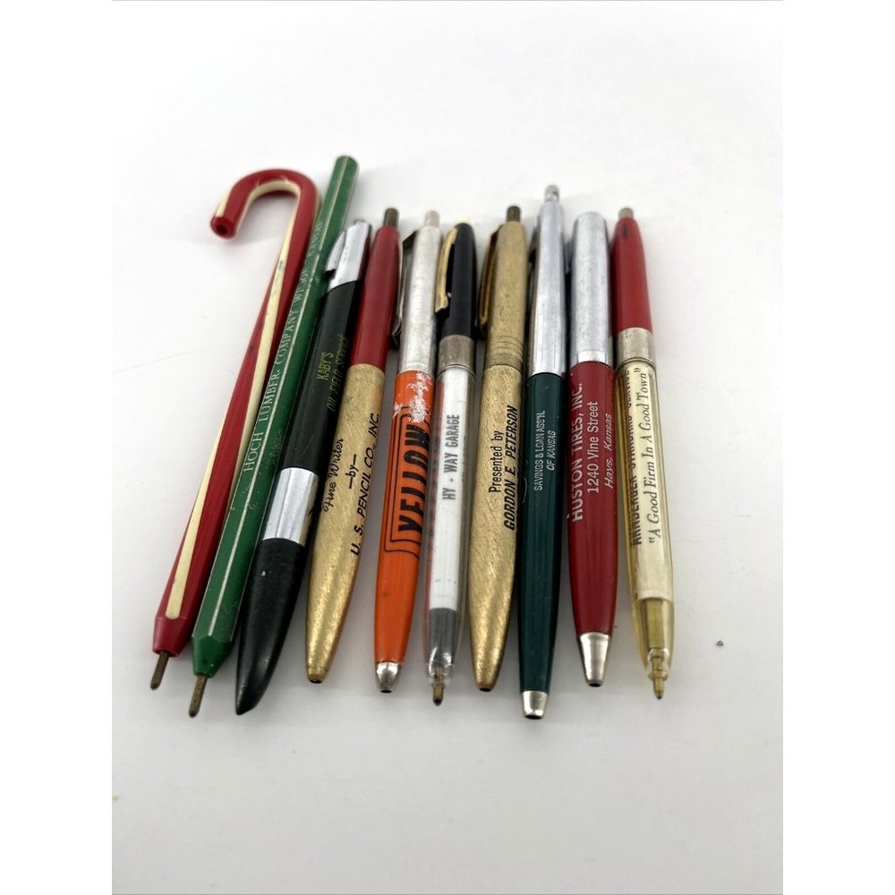Lot of 10 Vintage Business Advertising Click Pens Collectible #6